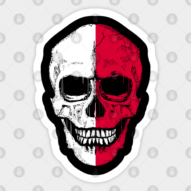 Poland Flag Skull Polish Flag Human Skull Poland Flag Skull Sticker